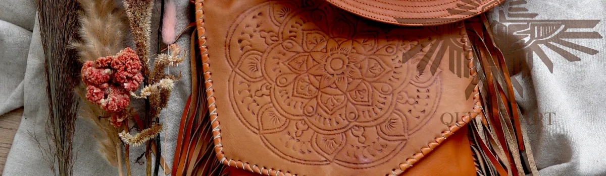 Hand bag / cross body bag Mandala Boho Bag  tan line tas rumbai ukir